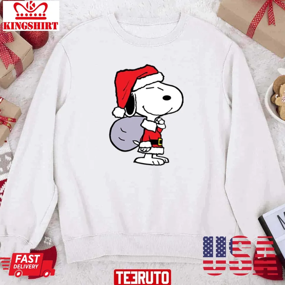 Snoopy As Santa's Helper Sweatshirt Plus Size