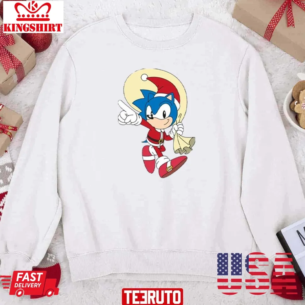 Sonic The Hedgehog  Christmas Sonic Adventure Nike Logo Sweatshirt Size up S to 4XL