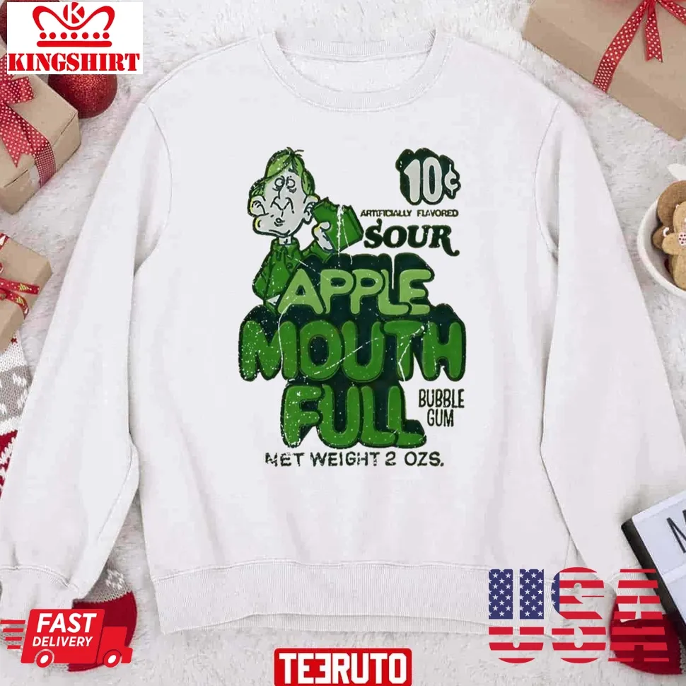 Sour Apple Mouth Full Bubble Gum Unisex Sweatshirt Plus Size