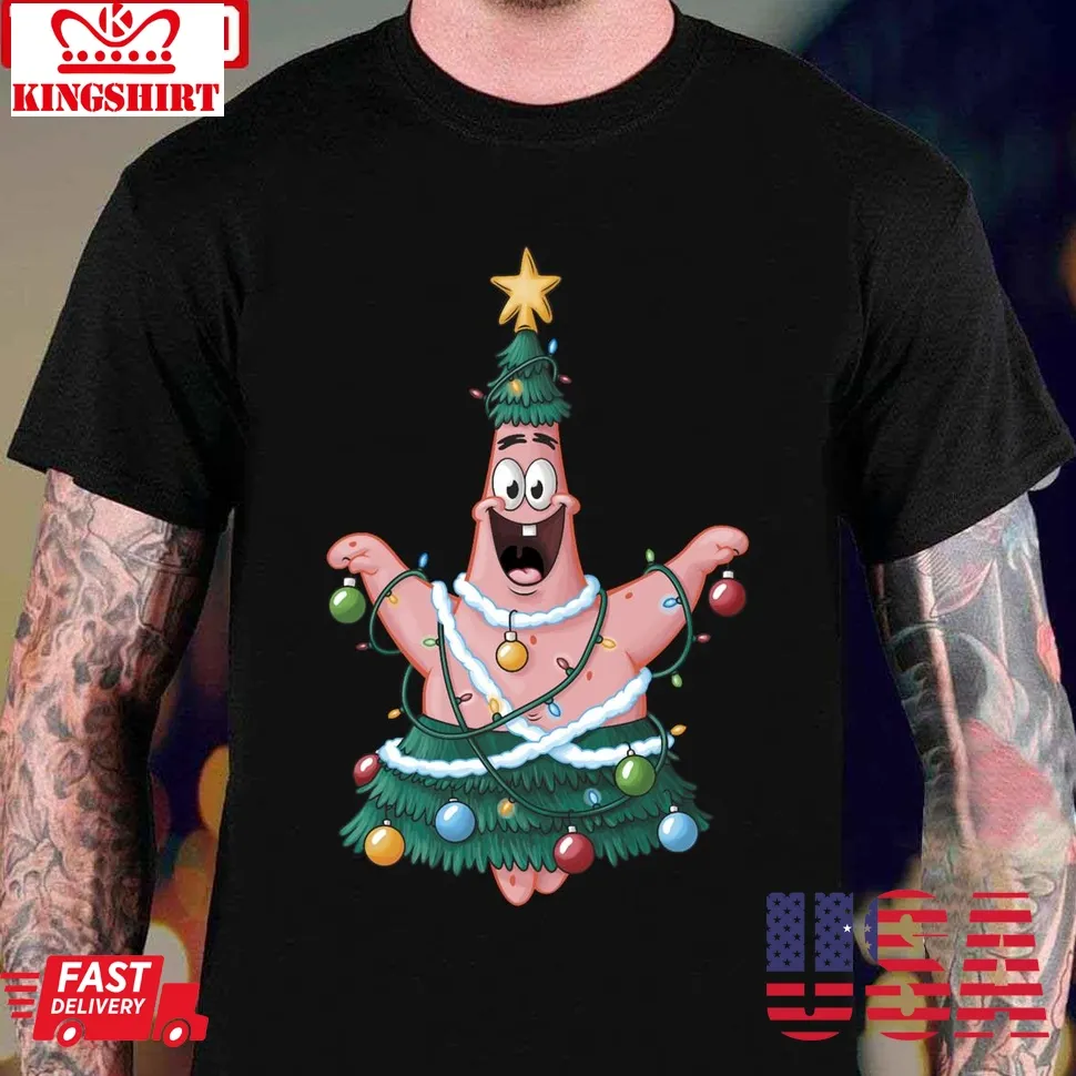 Spongebob Squarepants Patrick Star Christmas Tree Unisex T Shirt Unisex Tshirt