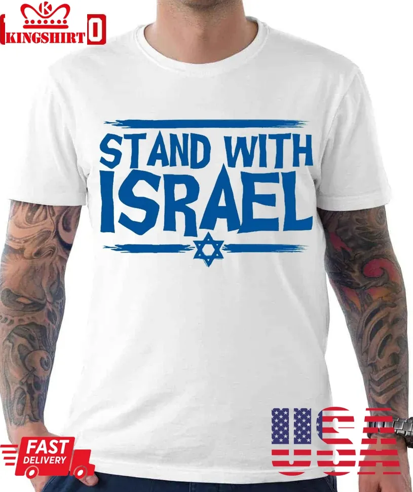Stand With Israel Blue Text Unisex T Shirt Unisex Tshirt