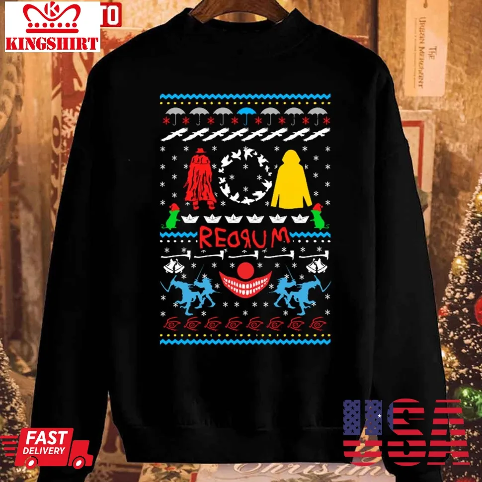 Stephen King Inspired Ugly Christmas Unisex Sweatshirt Size up S to 4XL
