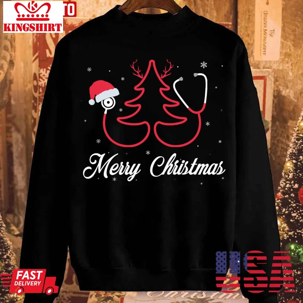 Stethoscope Nurse Christmas Tree Nurse Christmas Sweatshirt Size up S to 4XL