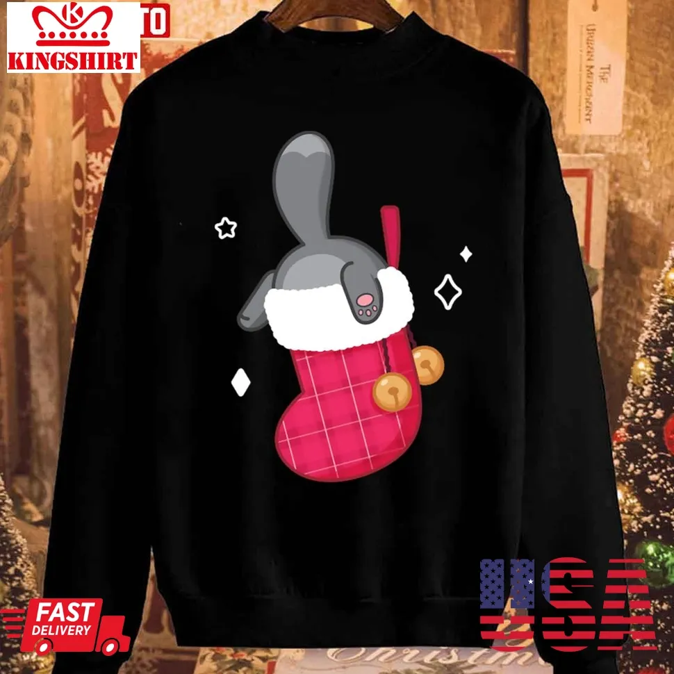 Stocking Cat Christmas Unisex Sweatshirt Plus Size