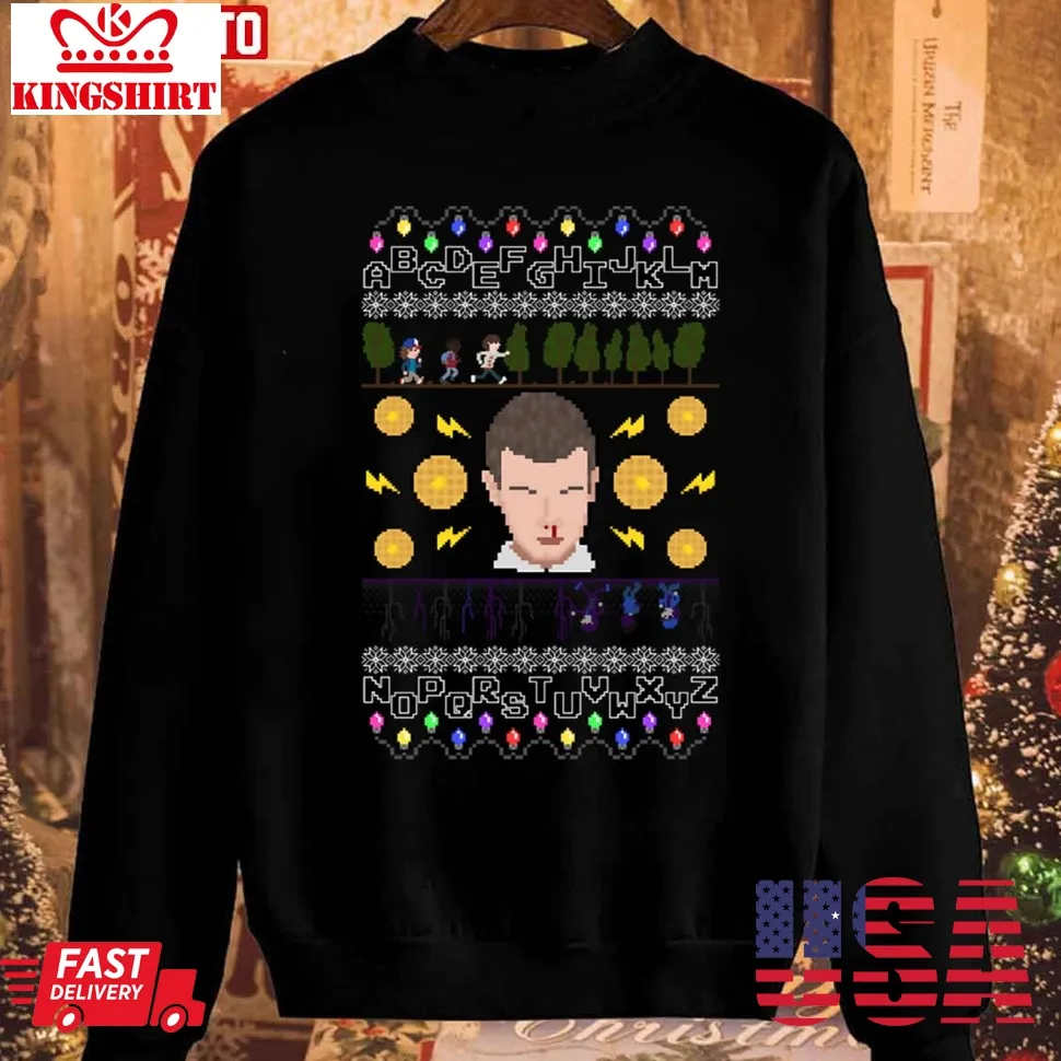 Stranger Things Christmas Eleven Power Unisex Sweatshirt Size up S to 4XL