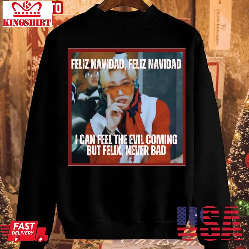 Straykid's Felix Christmas Evel Rap Sweatshirt Plus Size