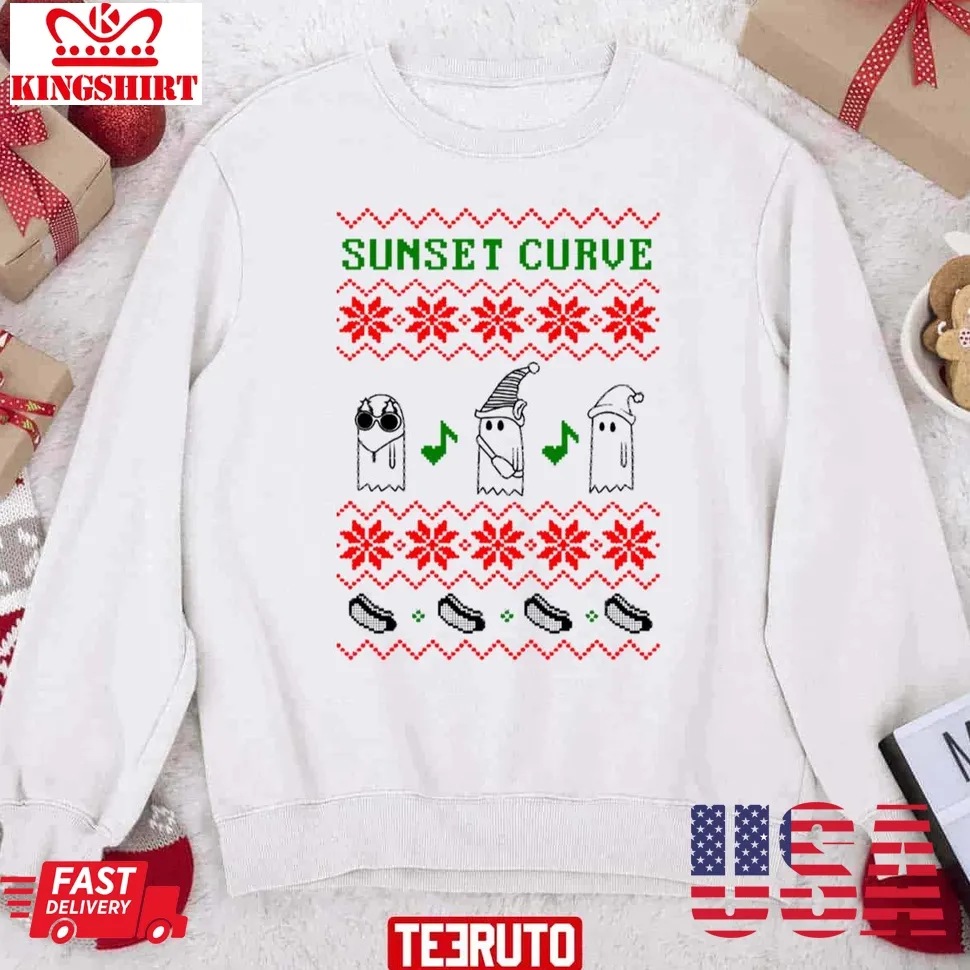 Sunset Curve Christmas Unisex Sweatshirt Size up S to 4XL