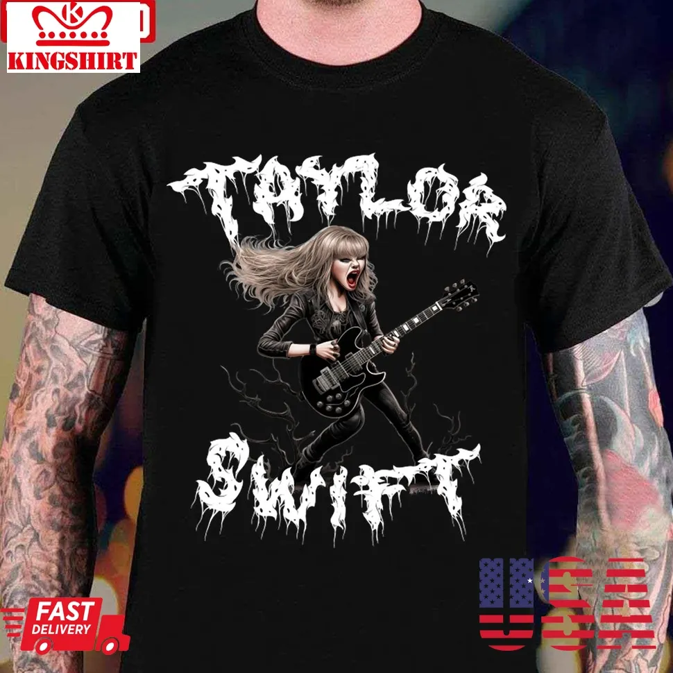 Taylor Swift Black Metal Ai Art Unisex T Shirt Plus Size