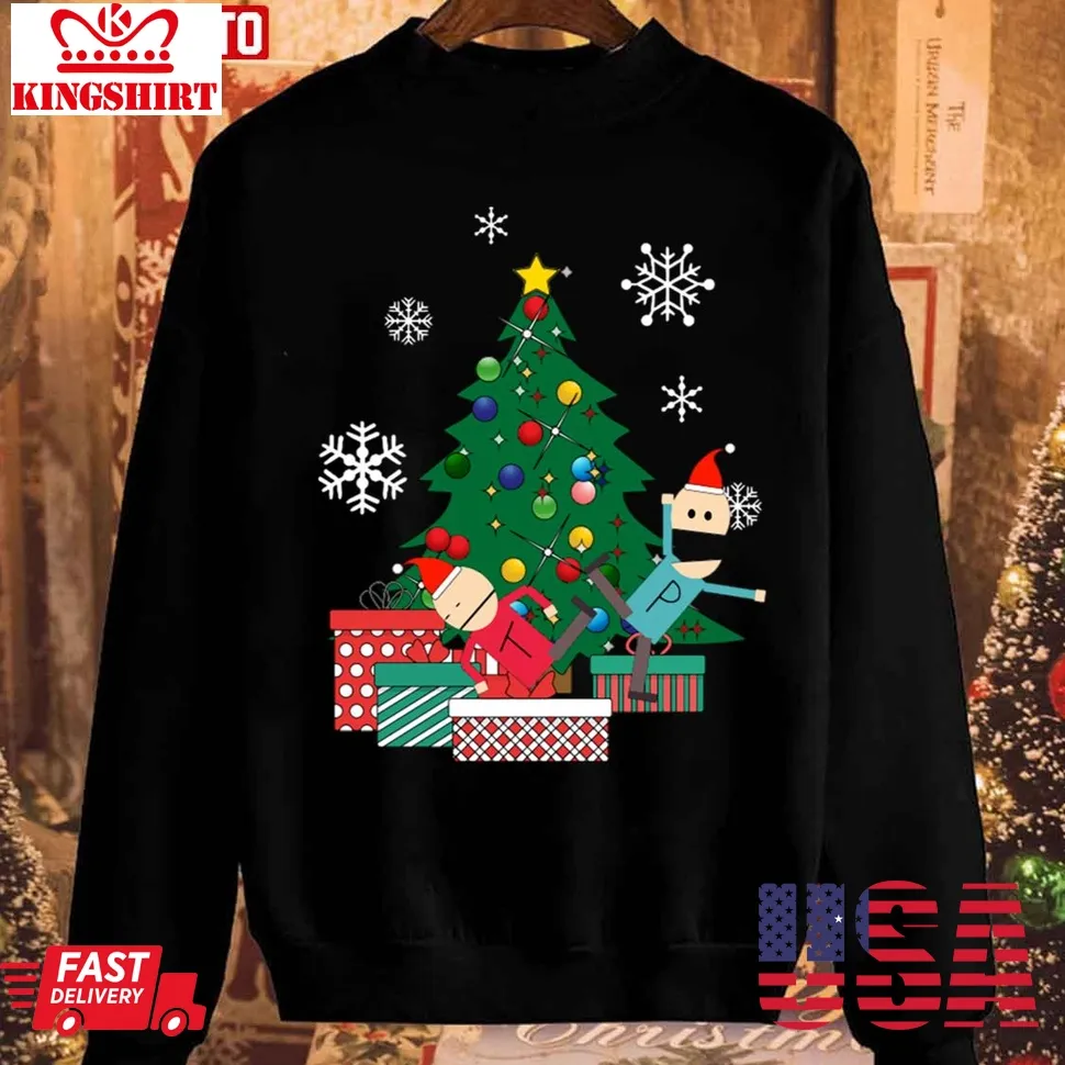 Terrance And Phillip Around The Christmas Tree Unisex Sweatshirt Size up S to 4XL