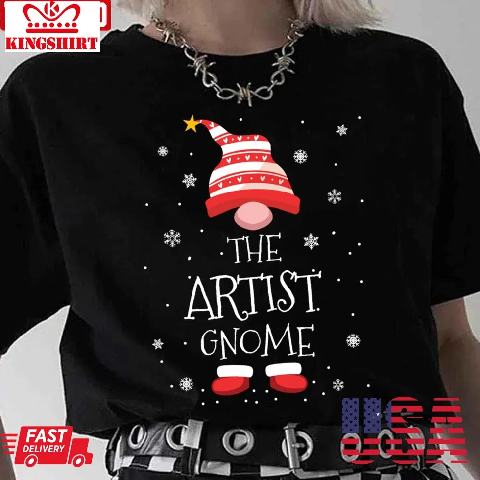 The Artist Christmas Gnome Unisex T Shirt Size up S to 4XL