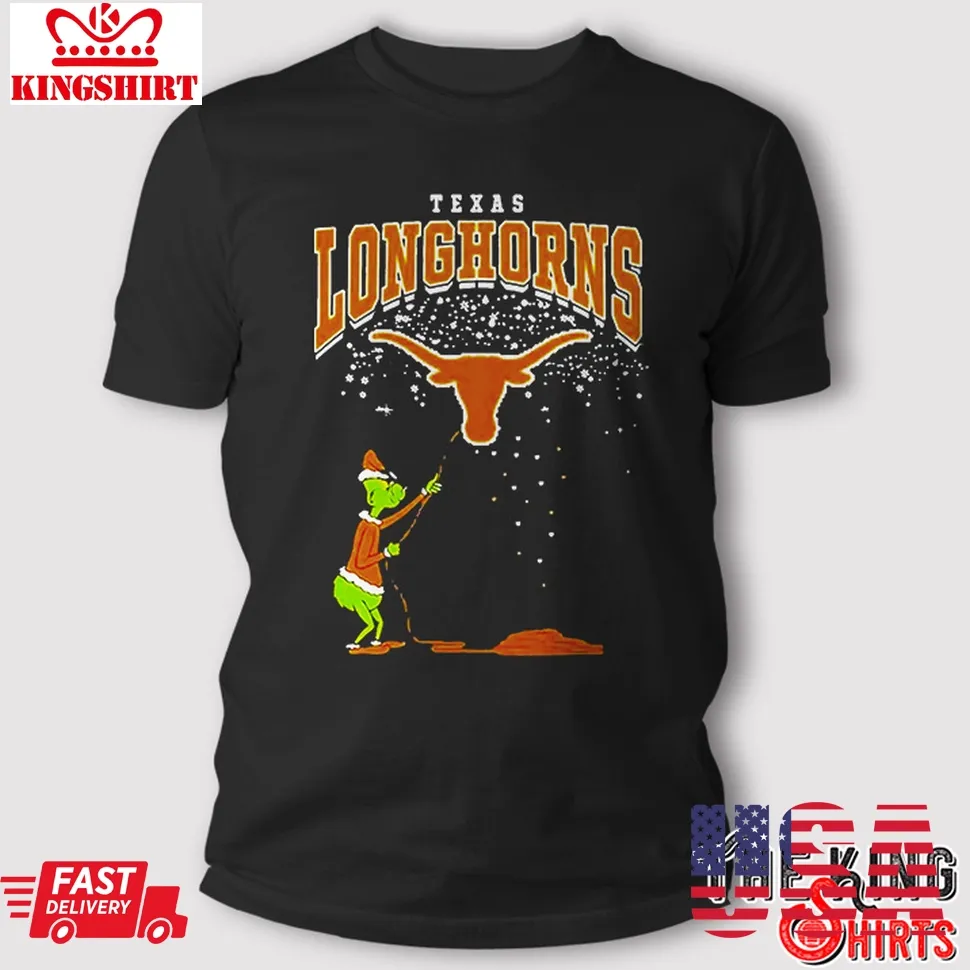 The Grinch Texas Longhorns Christmas Football T Shirt Plus Size