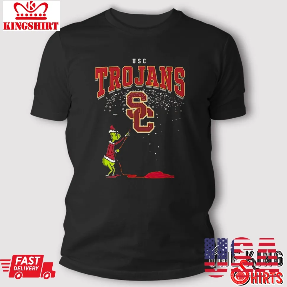 The Grinch Usc Trojans Southern California Christmas Football T Shirt Size up S to 4XL