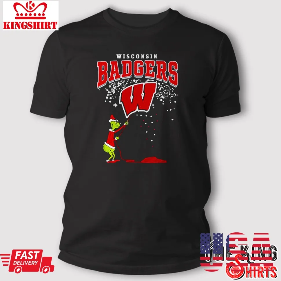 The Grinch Wisconsin Badgers Christmas Football T Shirt Unisex Tshirt