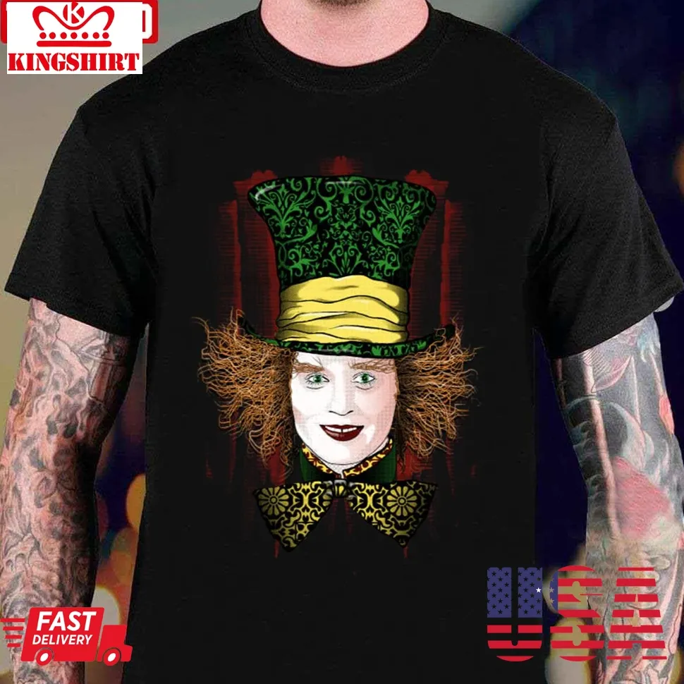 The Mad Hatter Johnny Depp Actor Unisex T Shirt Size up S to 4XL