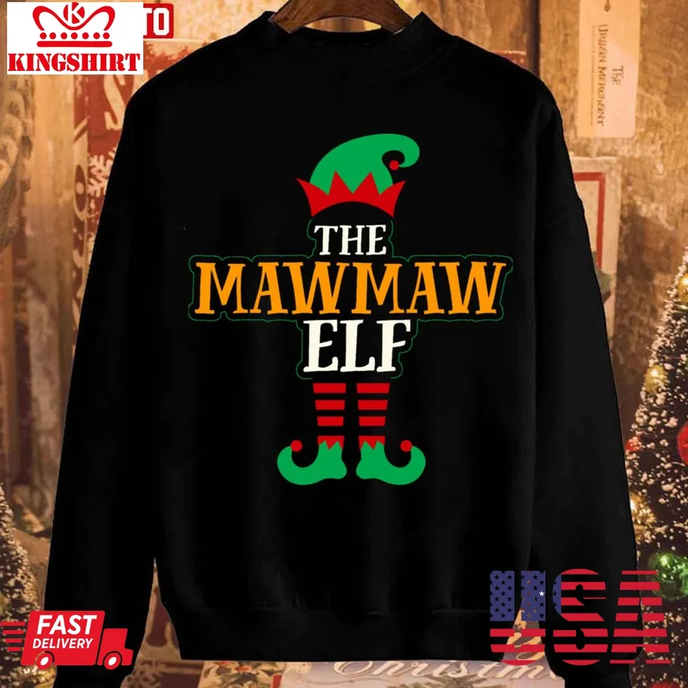 The Mawmaw Elf Grandma Elf Christmas Sweatshirt Size up S to 4XL