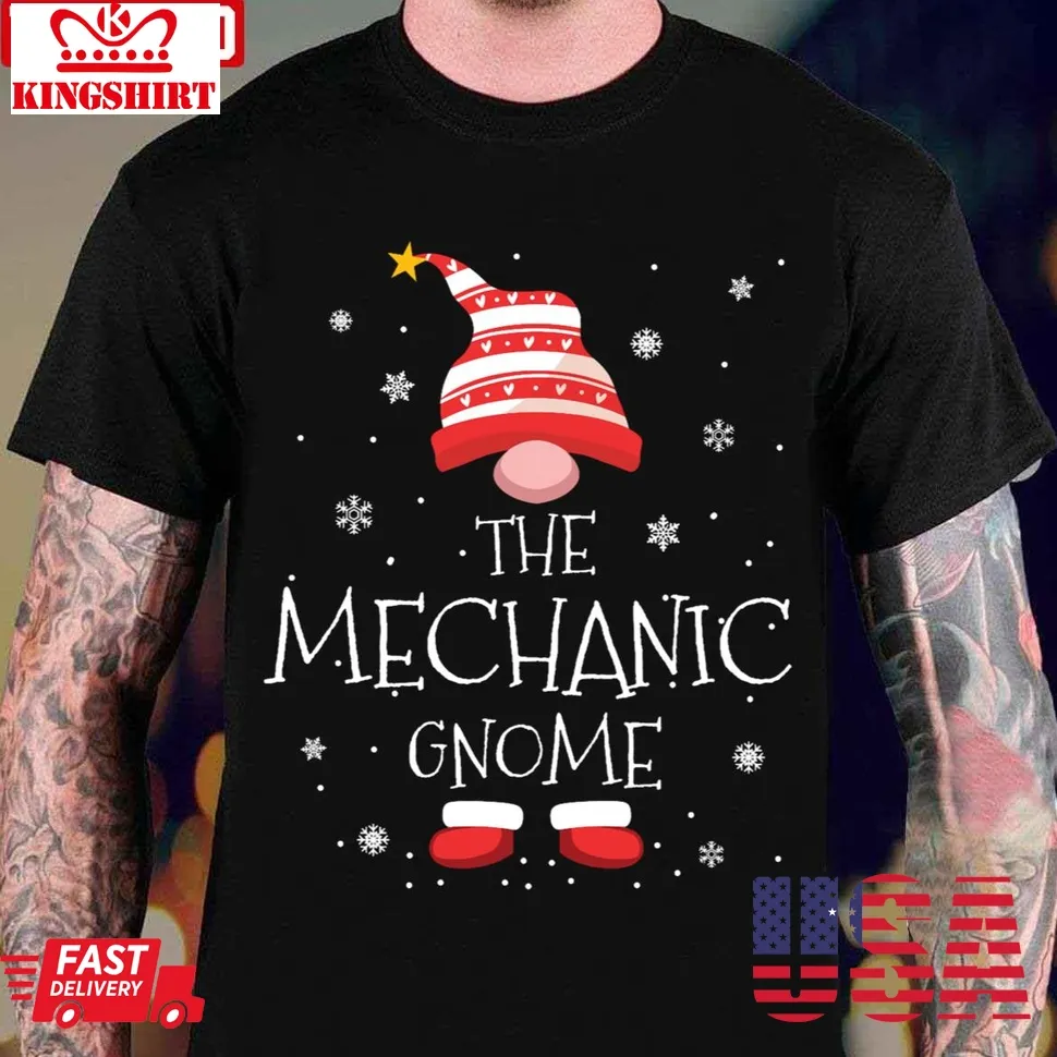 The Mechanic Christmas Gnome Unisex T Shirt Size up S to 4XL