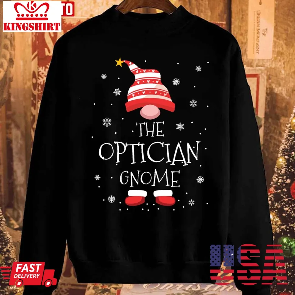The Optician Christmas Gnome Sweatshirt Plus Size