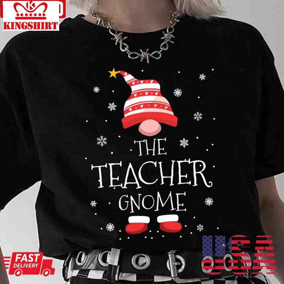 The Teacher Gnome Christmas Unisex T Shirt Size up S to 4XL