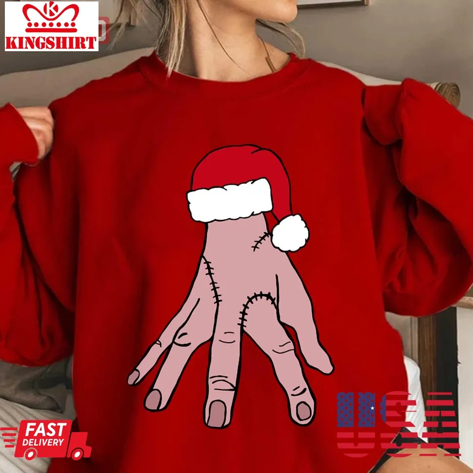 Thing With Santa Hat Wednesday Christmas Unisex Sweatshirt Unisex Tshirt