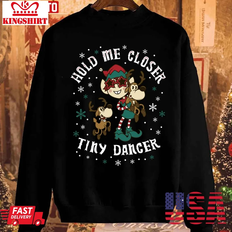 Tiny Dancer Musical Elf Cute Christmas Sweatshirt Plus Size
