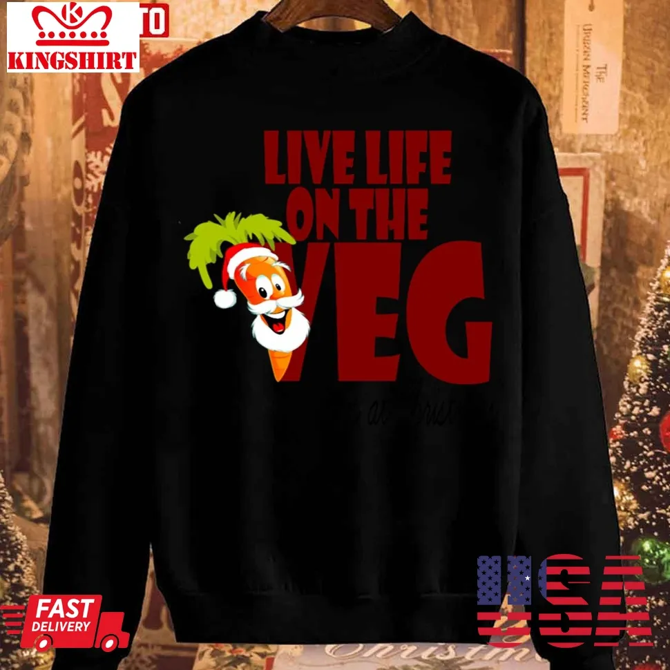 Vegan Christmas Vintage Sweatshirt Unisex Tshirt