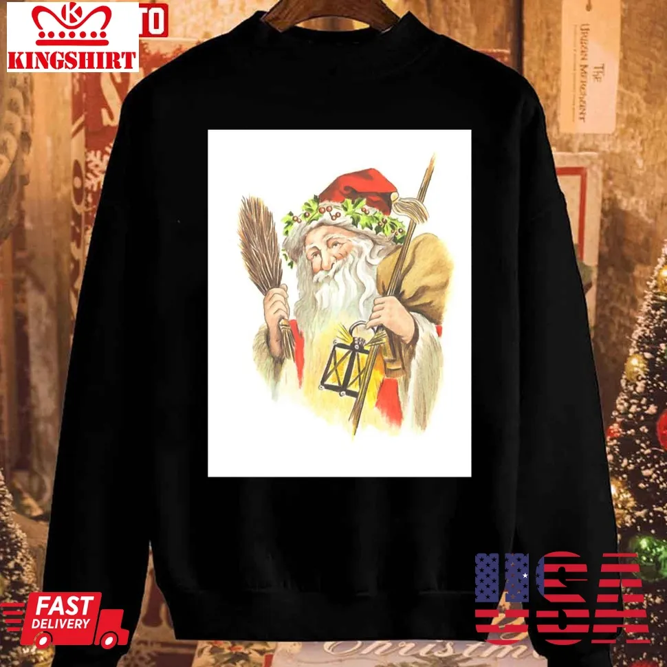 Victorian Christmas Retro Santa Unisex Sweatshirt Plus Size