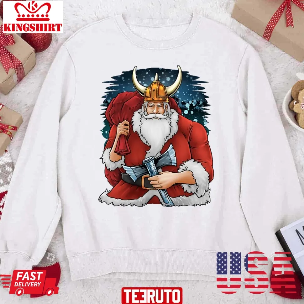 Viking Santa Christmas Unisex Sweatshirt Size up S to 4XL