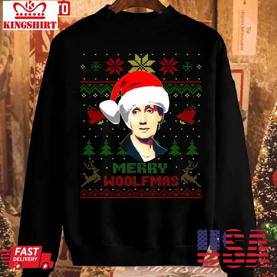 Virginia Woolf Merry Woolfmas Funny Christmas Unisex Sweatshirt Unisex Tshirt