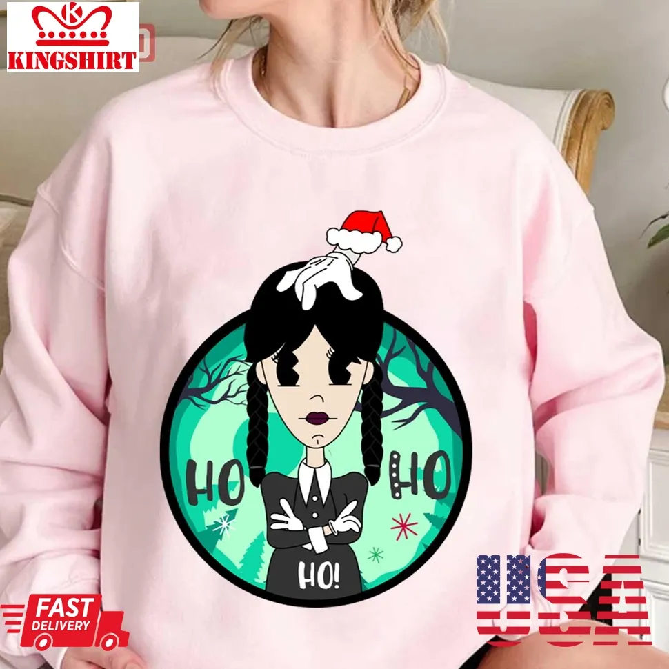 Wednesday Addams X Mas Chibi And The Thing Christmas Unisex Sweatshirt Size up S to 4XL