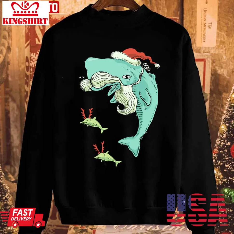 Whale Colorful Christmas Sweatshirt Unisex Tshirt