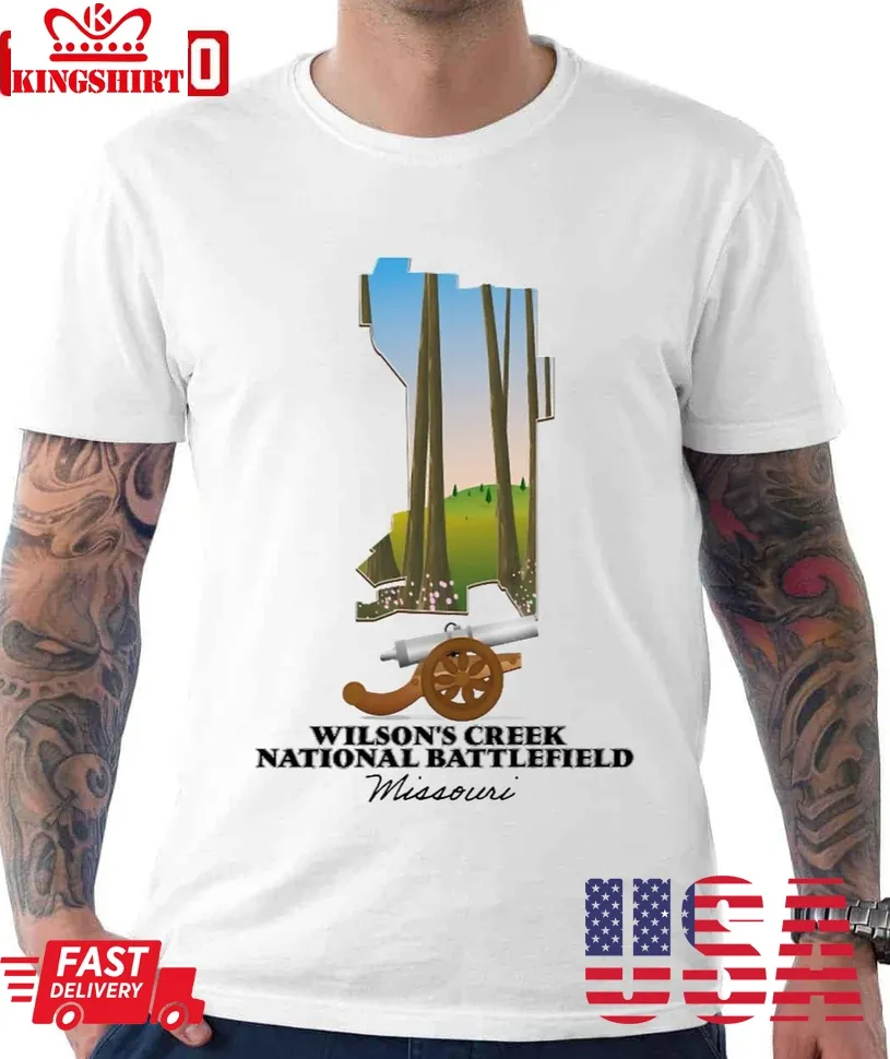 Wilson's Creek National Battlefield Map Unisex T Shirt Plus Size