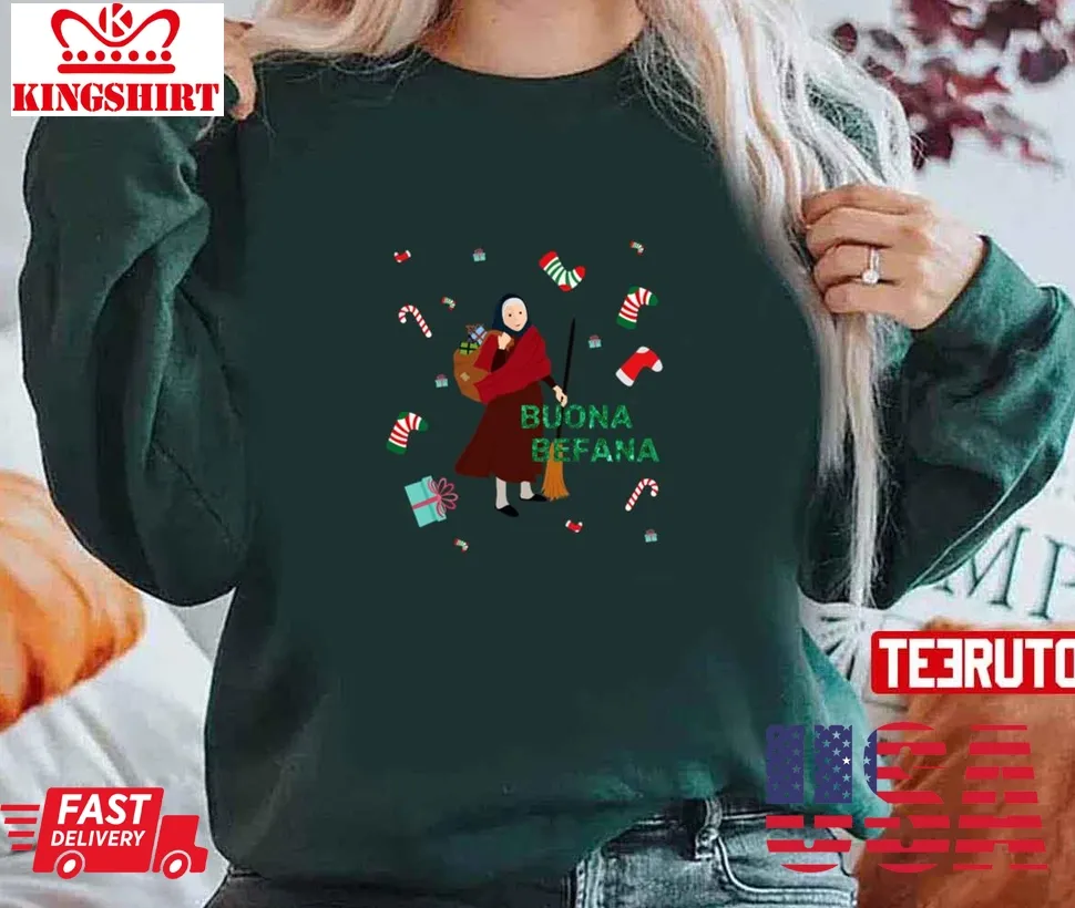 Witch Befana Christmas Unisex Sweatshirt Size up S to 4XL