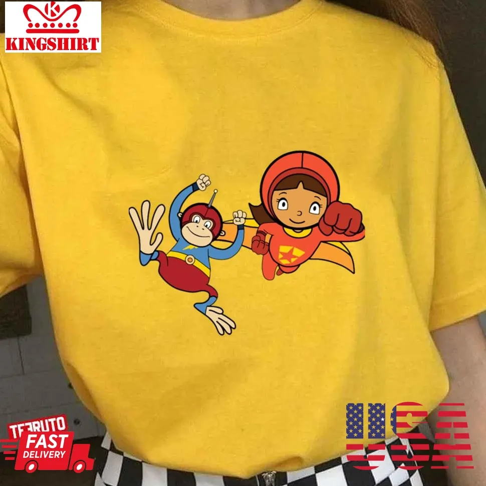 Wordgirl And Captain Huggy Face Flying Fan Art Unisex T Shirt Unisex Tshirt