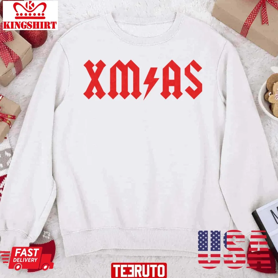 Xmas Cool Rock Music Christmas Design Sweatshirt Size up S to 4XL