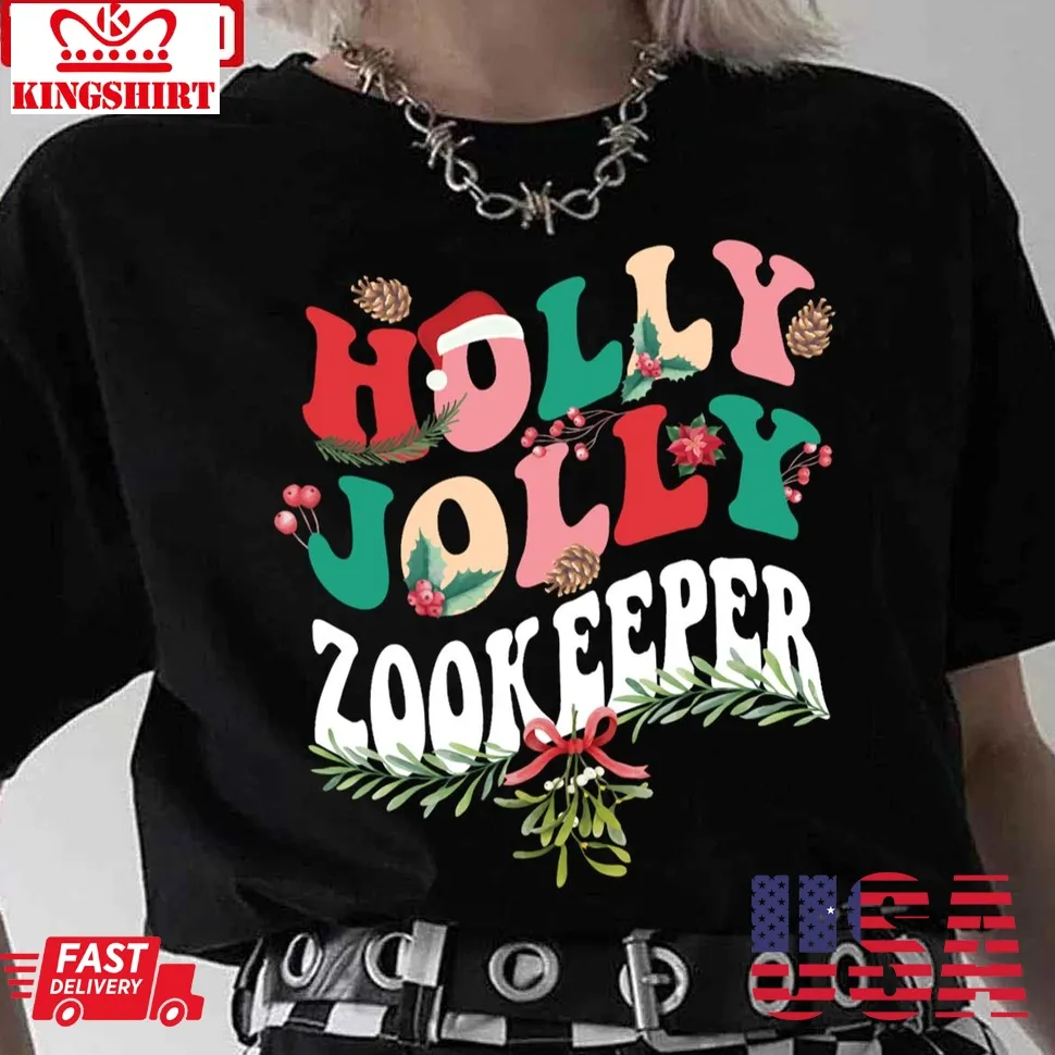 Zookeeper Christmas Holiday Unisex T Shirt Size up S to 4XL