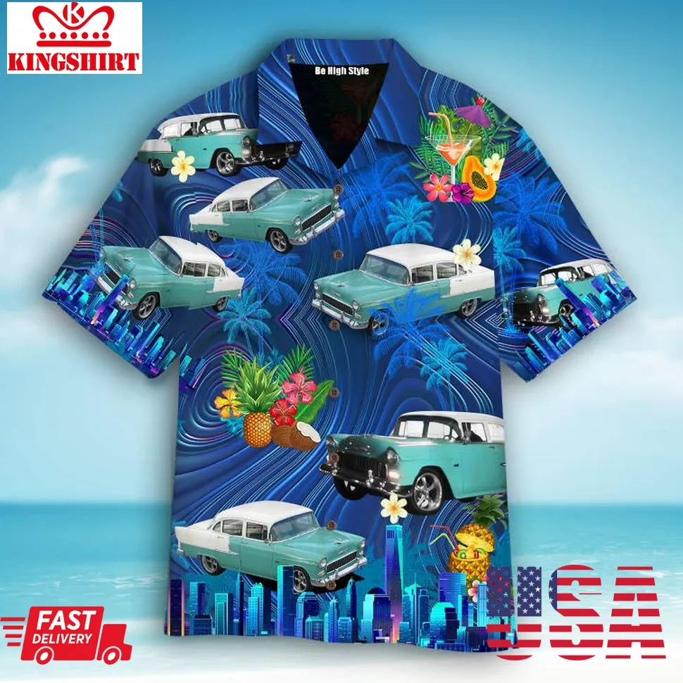 1955 Chevy Car Cool Design Aloha Hawaiian Shirt Unisex Tshirt