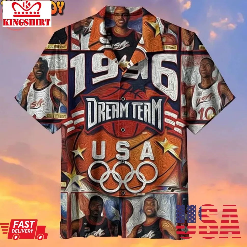 1996 American Nba Dream Team Hawaiian Shirt Unisex Tshirt