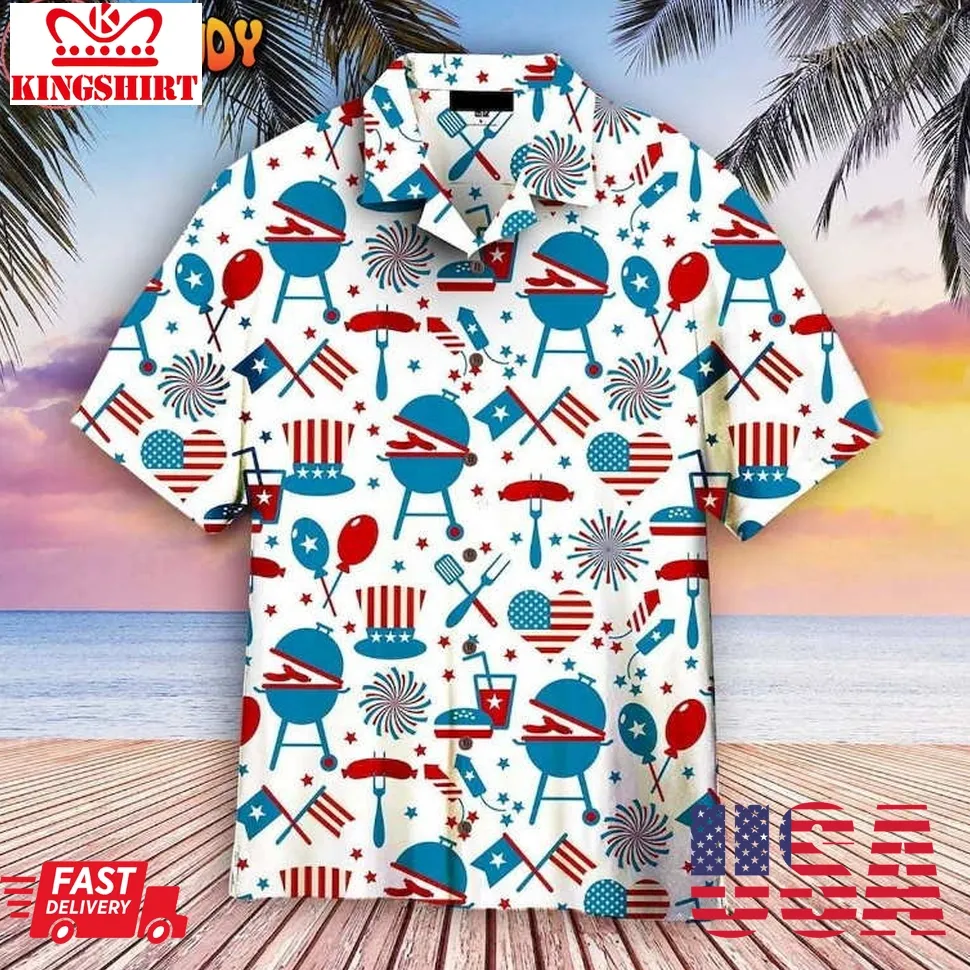 4Th Of July Aloha Hawaiian Shirt Unisex Tshirt