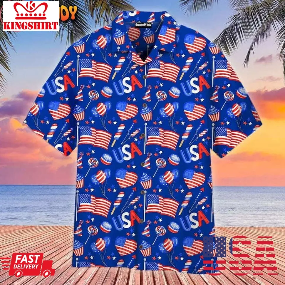 4Th Of July Independence Day America Festive Hawaiian Shirt Plus Size