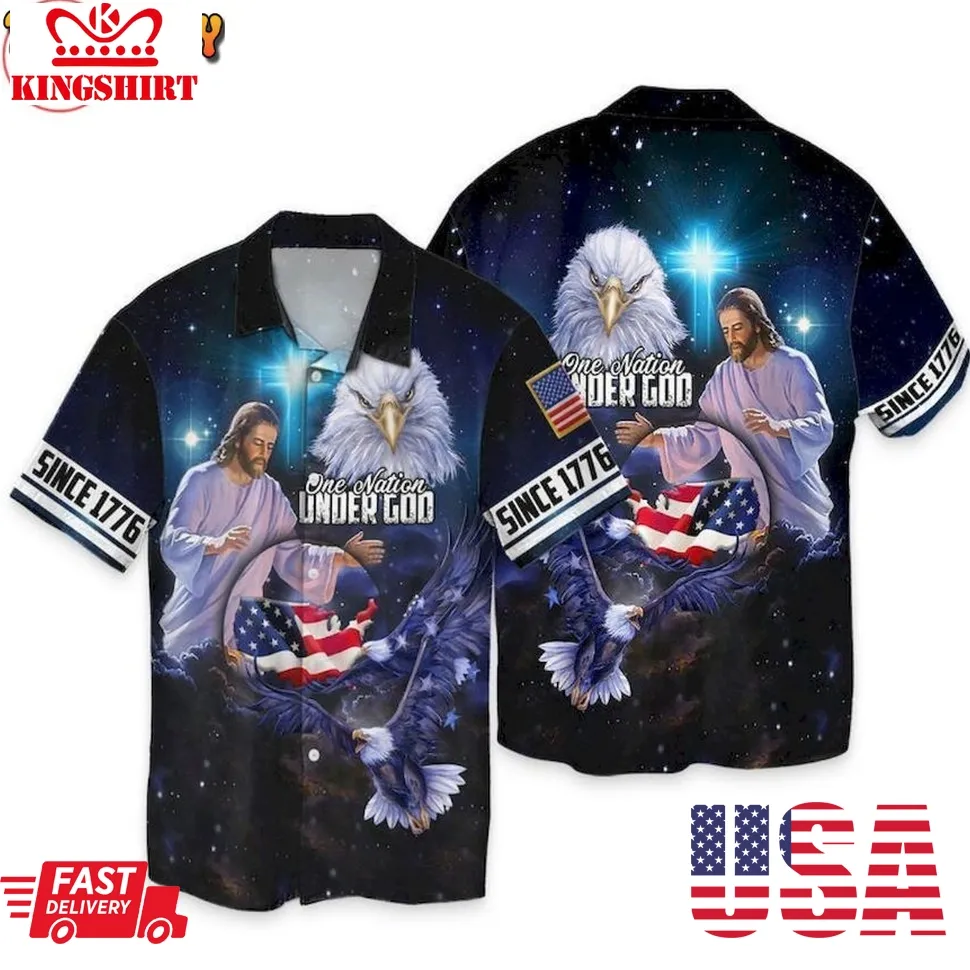 4Th Of July Independence Day One Nation Under God Since 1776 Hawaiian Shirt Plus Size