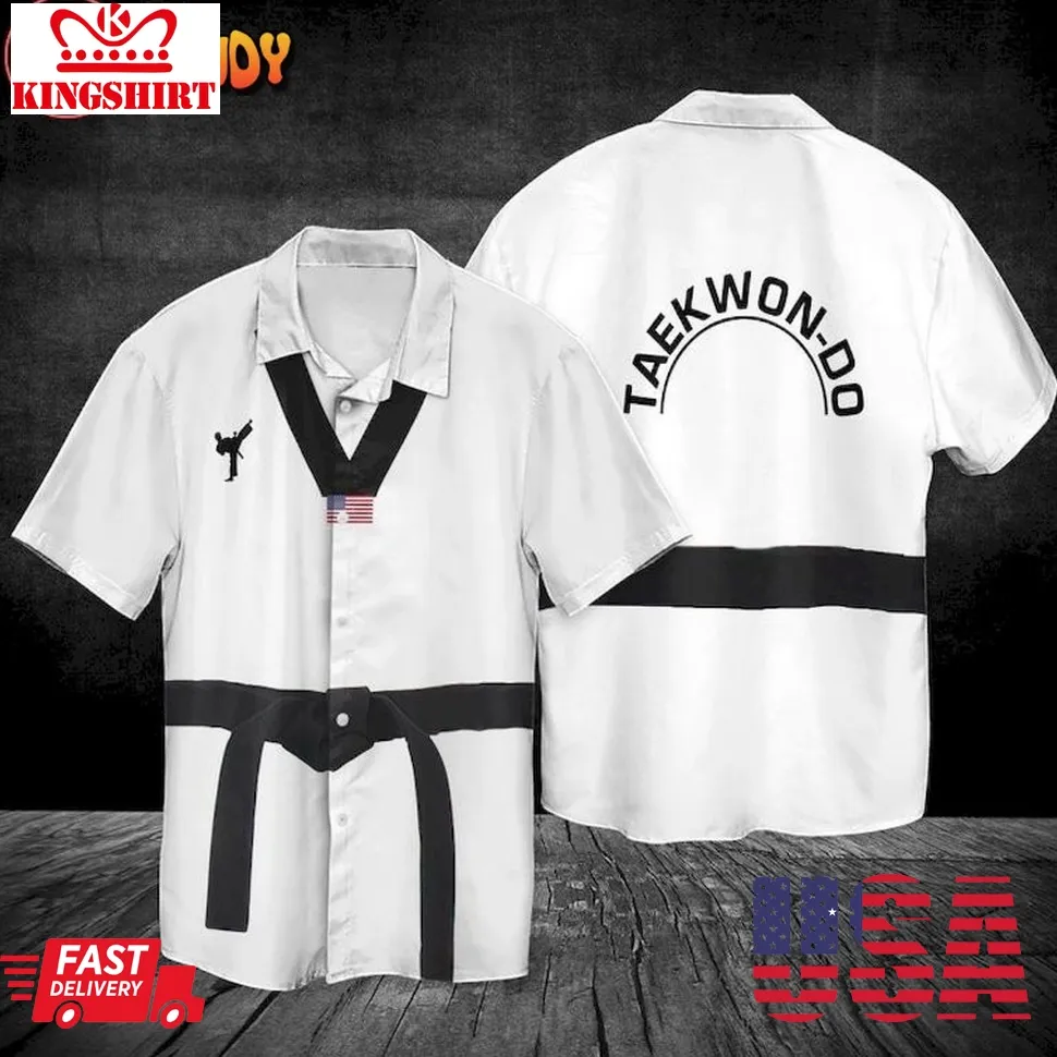 4Th Of July Independence Day Taekwondo Black Belt Hawaiian Shirt Size up S to 4XL