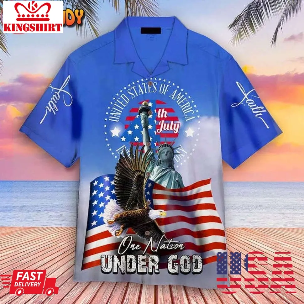 4Th Of July One Nation Under God Independence Day Hawaiian Shirt Unisex Tshirt