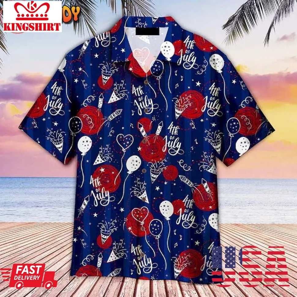 4Th Of July Party Seamless Hawaiian Shirt Size up S to 4XL