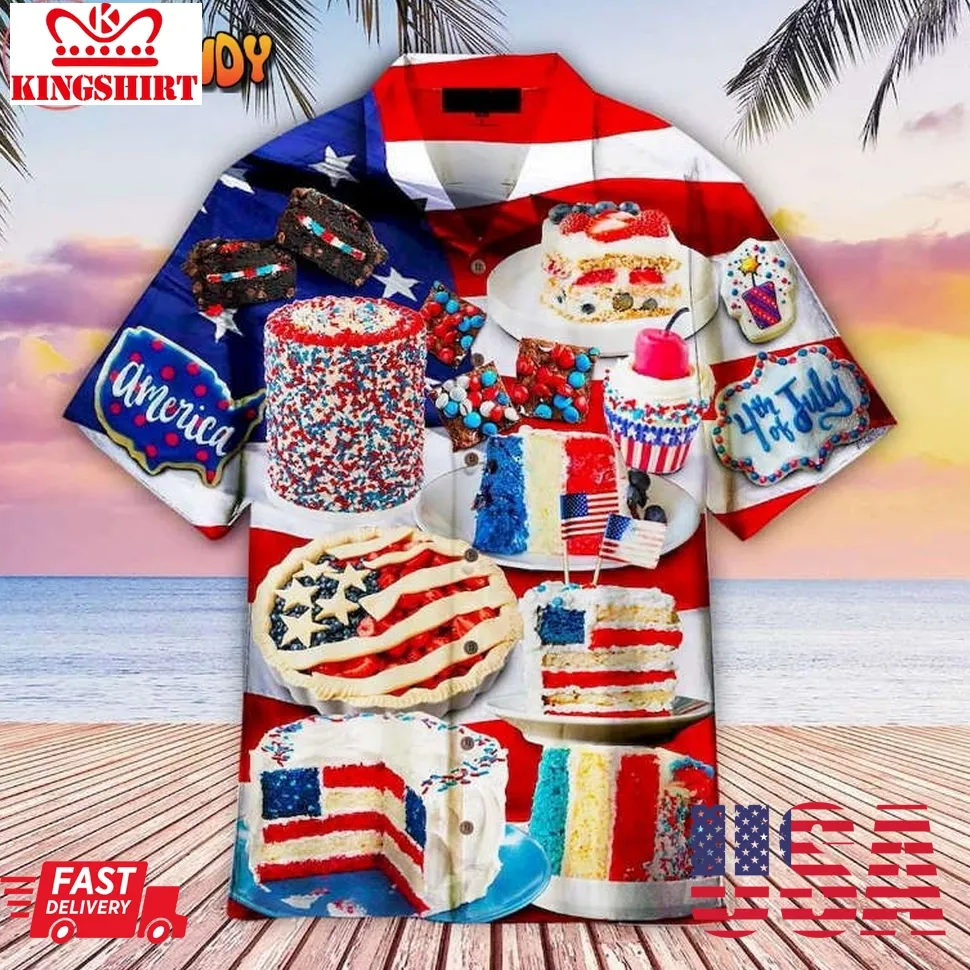 4Th Of July Patriotic Cake Hawaiian Shirt Unisex Tshirt