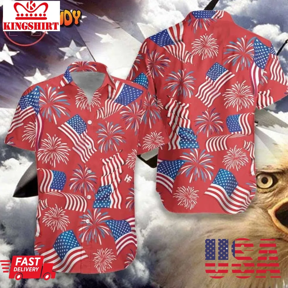 4Th Of July Patriotic Hawaiian Shirt Plus Size
