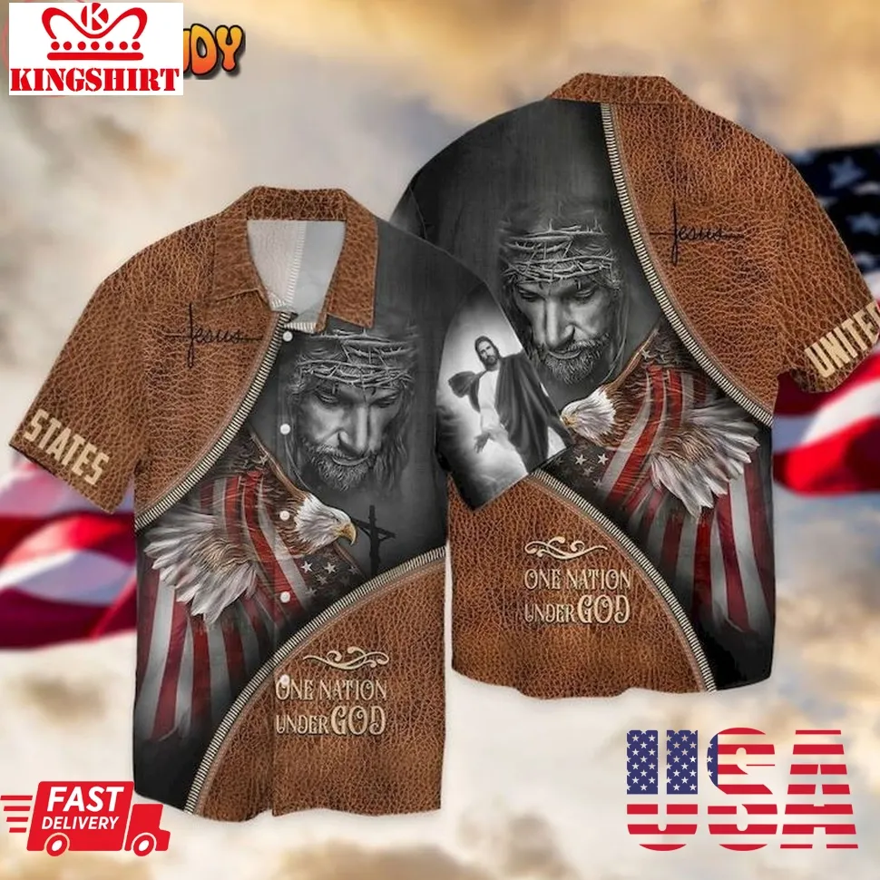 4Th Of July United States One Nation Under God Jesus Hawaiian Shirt Plus Size