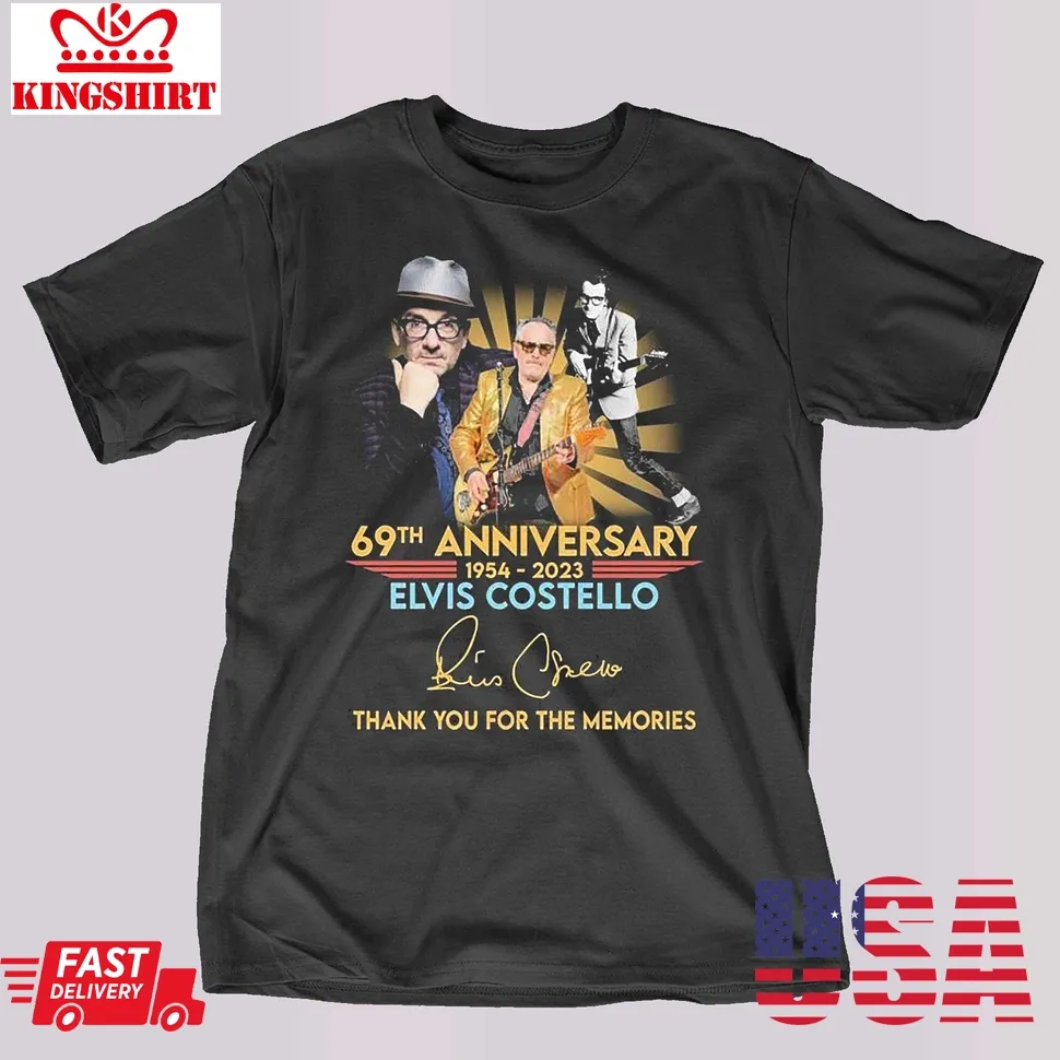 69Th Anniversary 1954 2023 Elvis Costello Thank You For The Memories Signatures Shirt