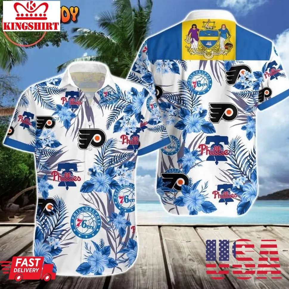 76Ers Phillies Flyers Hawaiian Shirt Plus Size