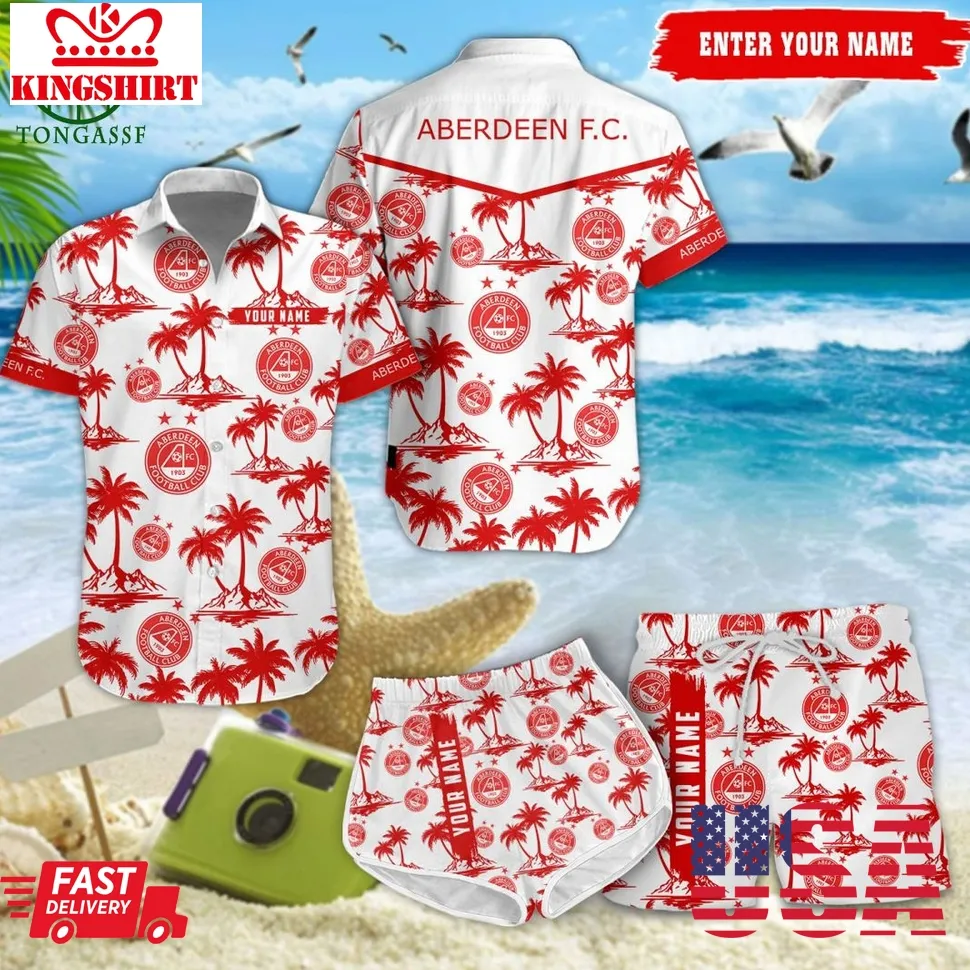 Aberdeen Fc Spfl Coconut Hawaiian Shirt Shorts Unisex Tshirt
