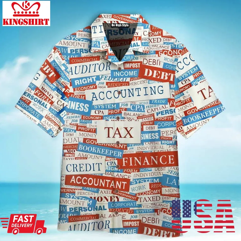 Accounting Text Gift Hawaiian Shirt Size up S to 4XL
